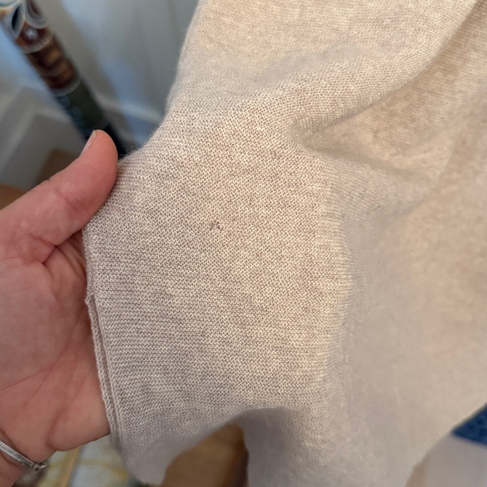 Eileen Fisher Light Beige Knit Dress Wool Large - Picture 7 of 7